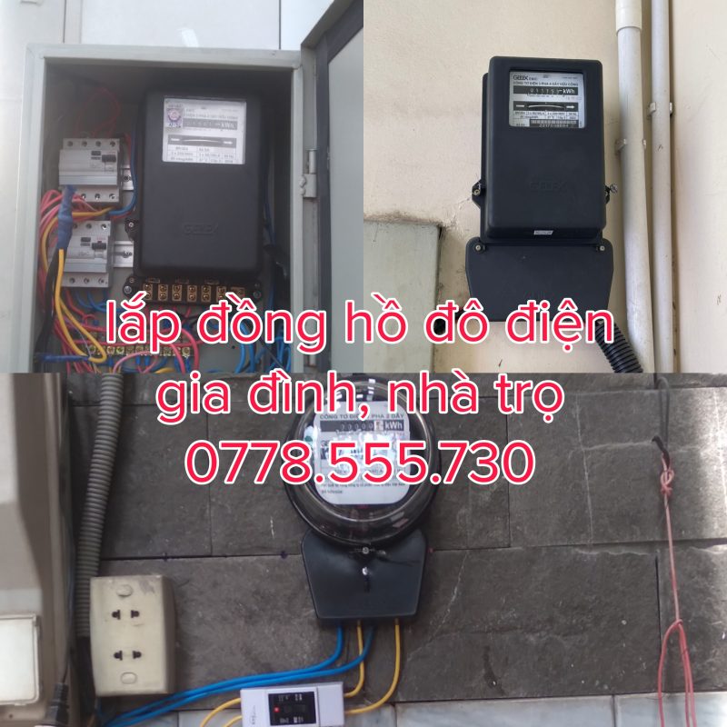 Dịch Vụ Thợ Lắp Đặt Đồng Hồ Điện Tại Nhà Quận 9 3 lap dong ho do dien gia dinh nha tro