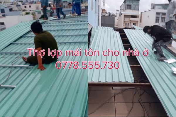 Lợp mái tôn cho công trình nhà ở tại Biên Hòa Lợp mái tôn cho công trình nhà ở tại Biên Hòa