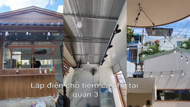 Lắp đặt điện đèn chiếu sáng cho tiệm cà phê tại quận 3 Lắp đặt điện đèn chiếu sáng cho tiệm cà phê tại quận 3